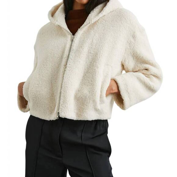 NEW RAILS fabi jacket in ivory teddy